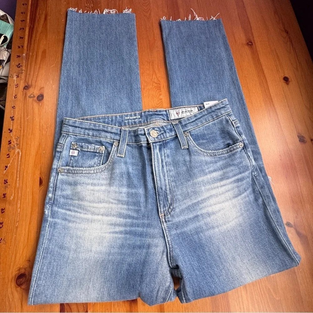 AG Adriano Goldschmied the Isabelle high rise straight cropped jeans size 27r - Picture 9 of 14
